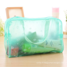 Custom Girls Gift Transparent PVC Arafroproof Toalans Travel Rangement Cosmetic Makeup Makip Bag Poucheup Organisateur